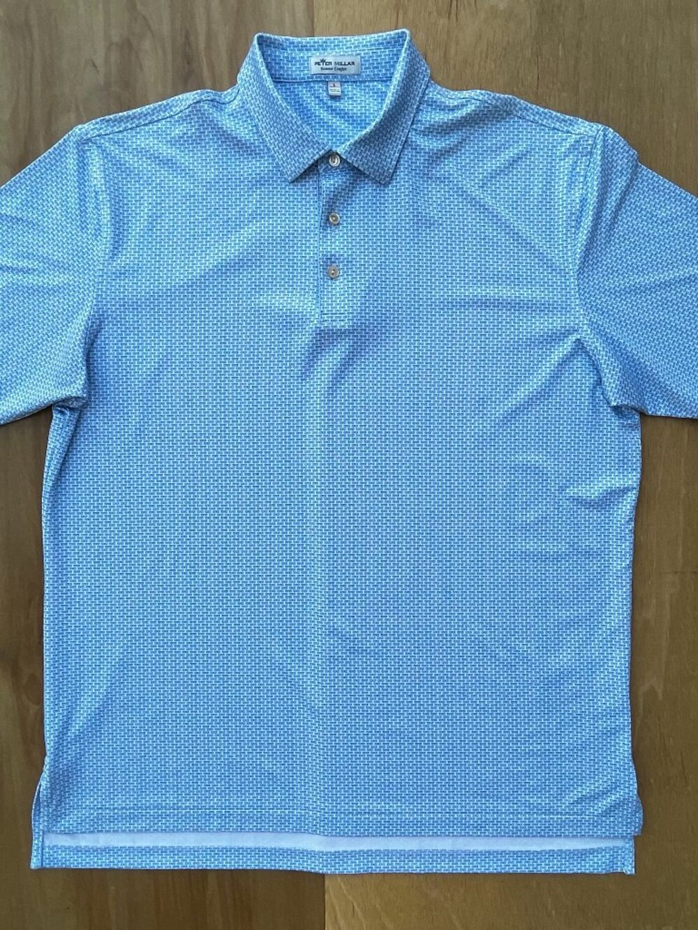 PETER MILLAR SUMMER COMFORT SUNGLASS PATTERN GOLF POLO SHIRT Men’s sz L